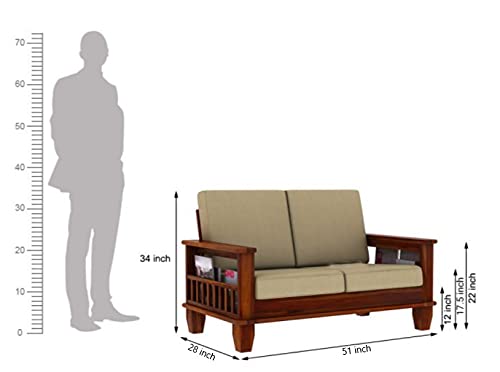 Solid Sheesham Wood 3 Seater Sofa Frame | Wooden Sofa