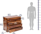 Solid Sheesham Wood Chest of Drawers with 4 Storage Drawers