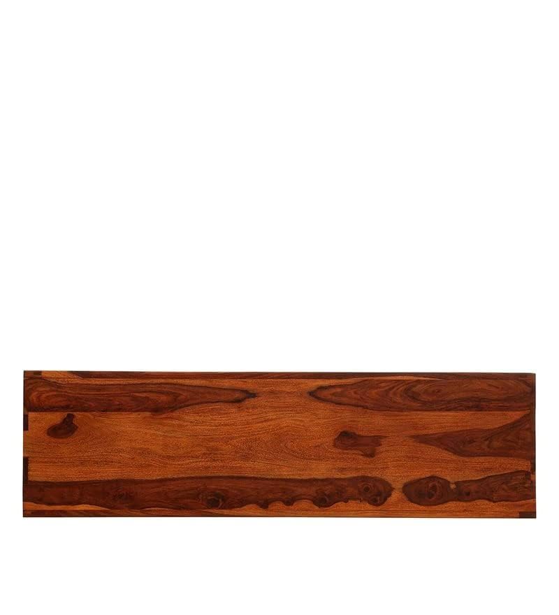 Solid Sheesham Wood Open TV Unit with 3 Storage Compartments