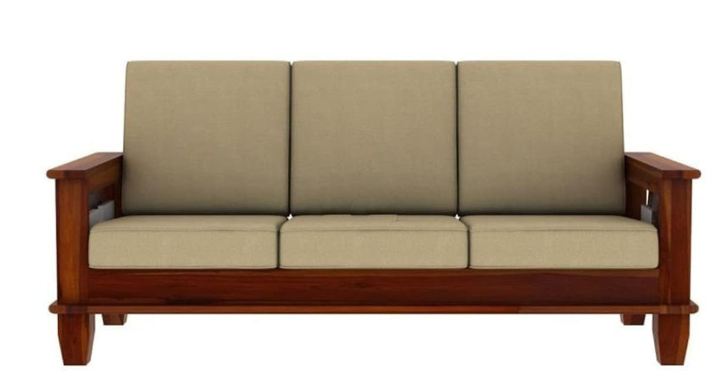 Solid Sheesham Wood 3 Seater Sofa Frame | Wooden Sofa