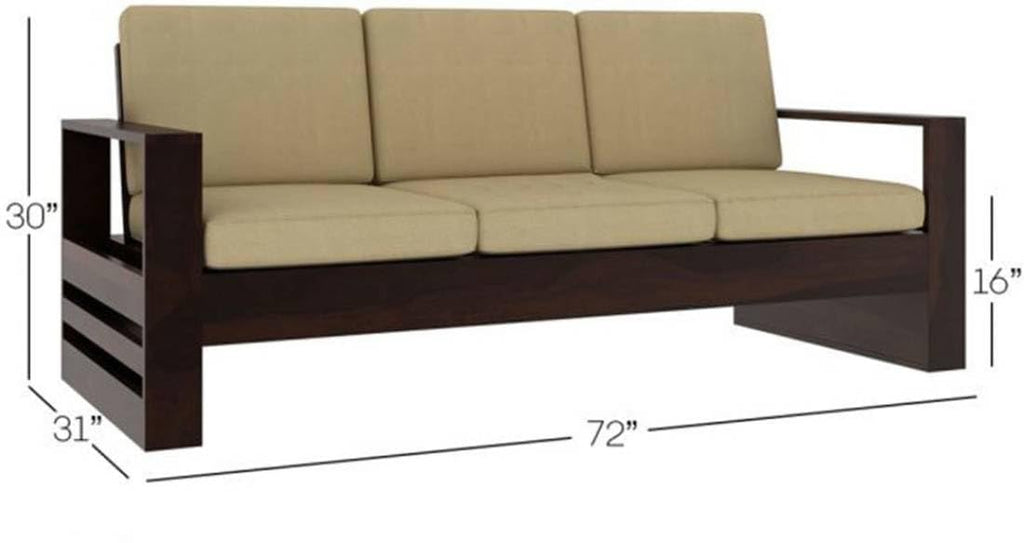 Wooden 3 Seater Sofa in Sheesham Wood | Durable Sofa Frame