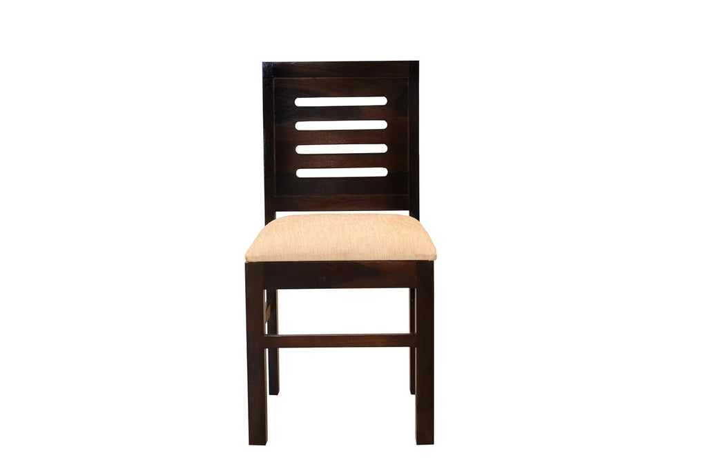 Sheesham Wood 4 Seater Dining Table Set | Modern Slat Back Chairs |