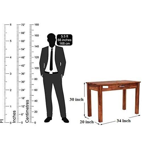Solid Sheesham Wood Study Table with 2 Drawers