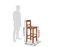 Solid Sheesham Wood Bar Chair | High Stool Chair with Backrest