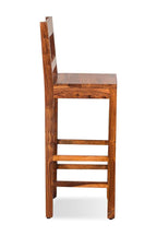 Solid Sheesham Wood Bar Chair | High Stool Chair with Backrest