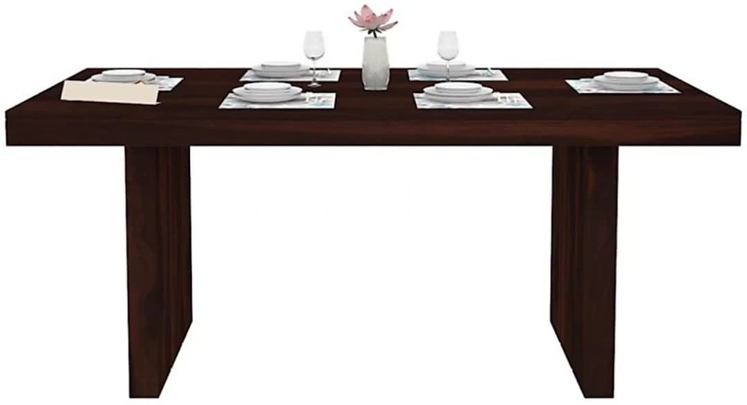 Solid Wood Modern 6 Seater Dining Table – Dark Walnut Finish (Without Chairs)