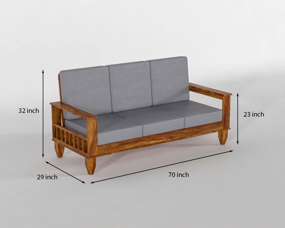 Solid Sheesham Wood Sofa Set (3+2+1 Seater)