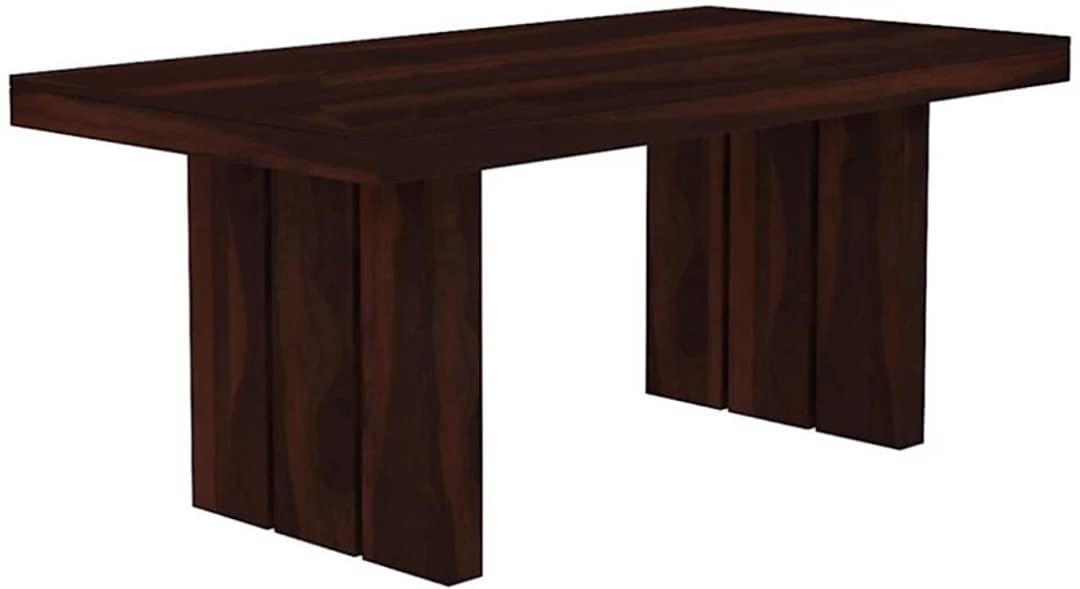Solid Wood Modern 6 Seater Dining Table – Dark Walnut Finish (Without Chairs)