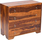 Solid Sheesham Wood Chest of Drawers with 4 Storage Drawers