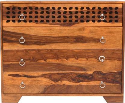 Solid Sheesham Wood Chest of Drawers with 4 Storage Drawers