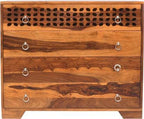 Solid Sheesham Wood Chest of Drawers with 4 Storage Drawers