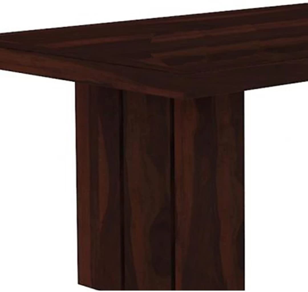 Solid Wood Modern 6 Seater Dining Table – Dark Walnut Finish (Without Chairs)