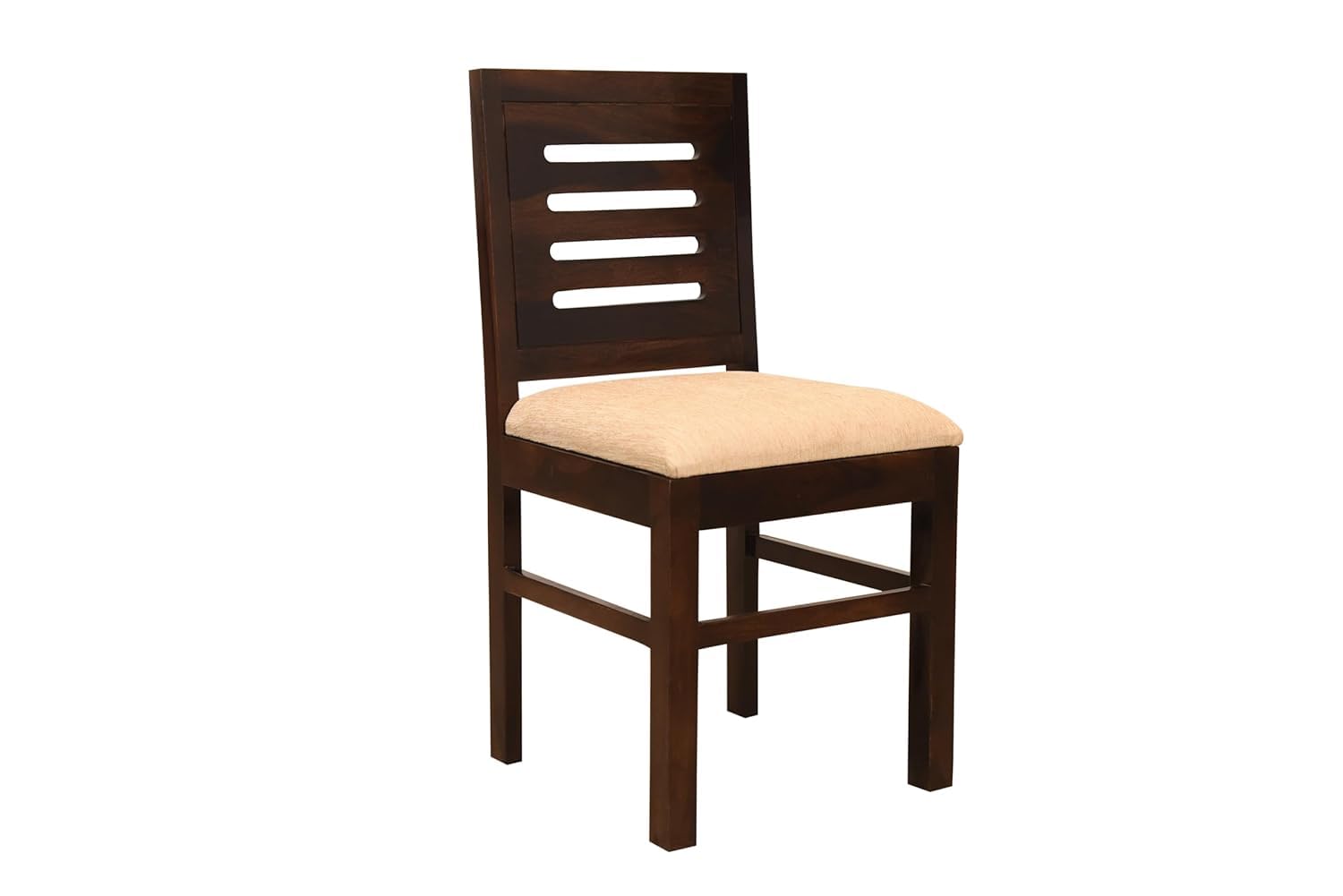 Sheesham Wood 4 Seater Dining Table Set | Modern Slat Back Chairs |
