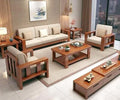 Premium Sheesham Wood 5 Seater Sofa Set | 3+1+1 Wooden Sofa