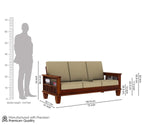 Solid Sheesham Wood 5 Seater Sofa Set | 3+1+1 Wooden Sofa