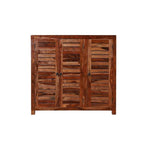 Solid Sheesham Wood 3 Door Shoe Rack Cabinet