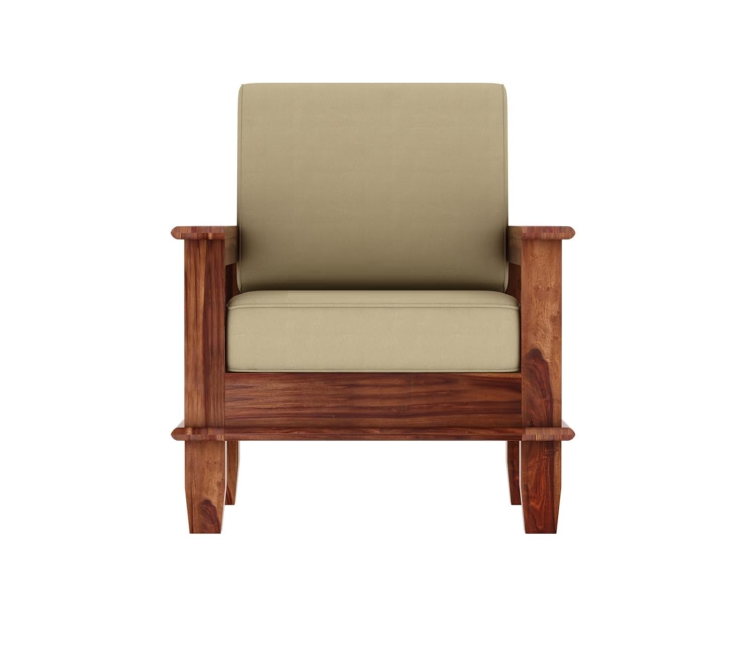 Solid Sheesham Wood 5 Seater Sofa Set | 3+1+1 Wooden Sofa
