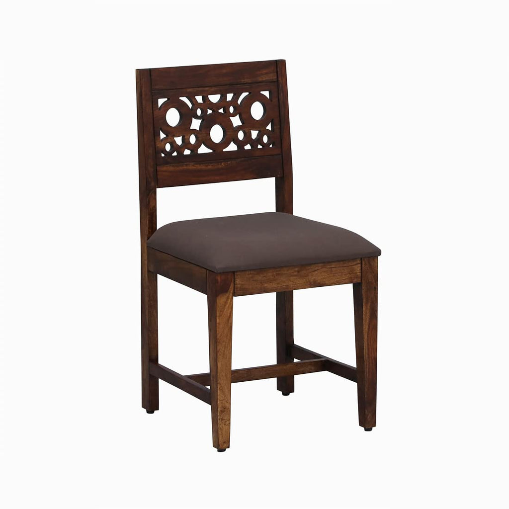Sheesham Wood 4 Seater Dining Table Set | Carved Back Design Chairs |