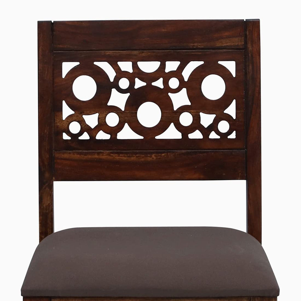 Sheesham Wood 4 Seater Dining Table Set | Carved Back Design Chairs |