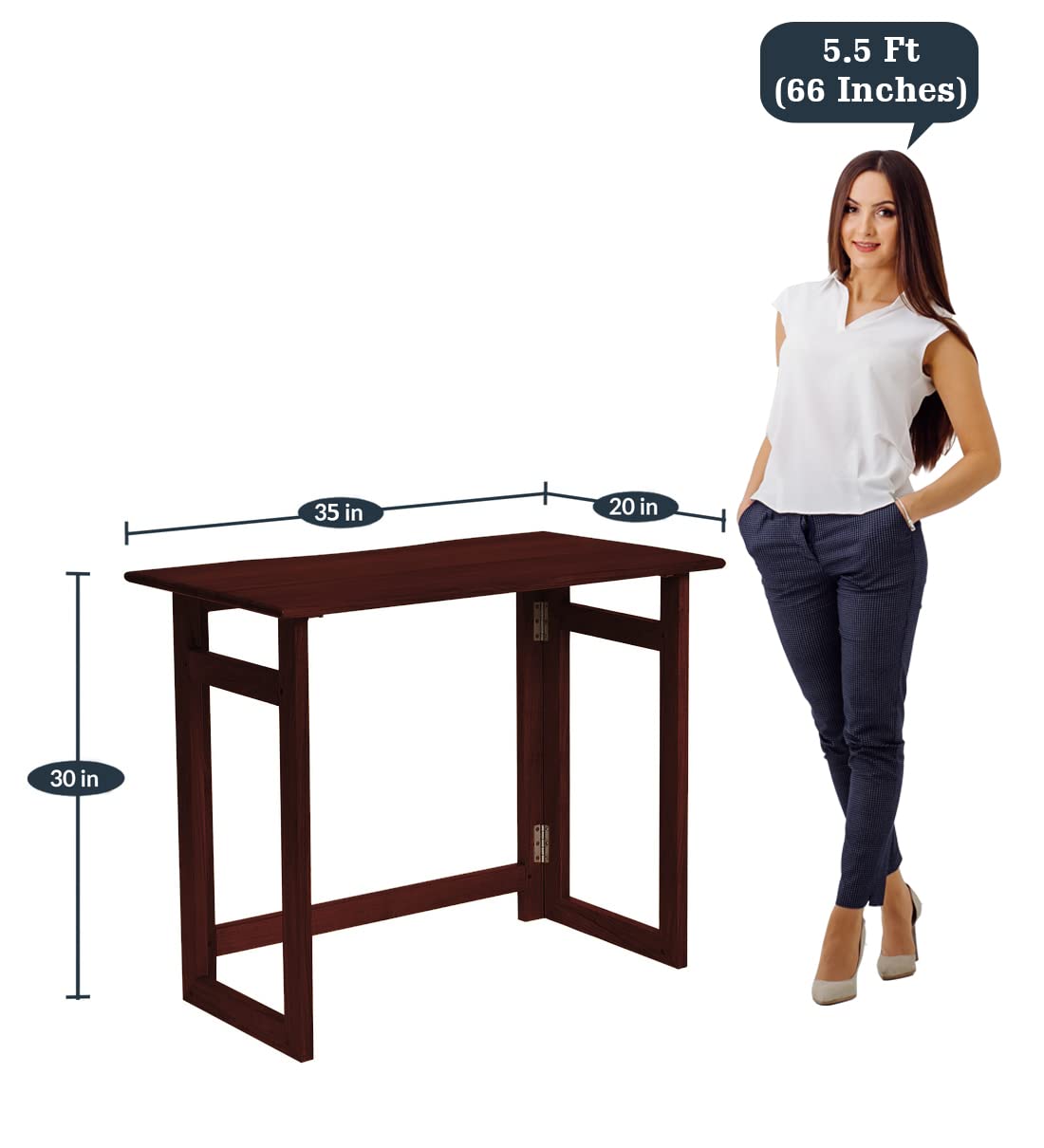 Solid Sheesham Wood Folding Study Table