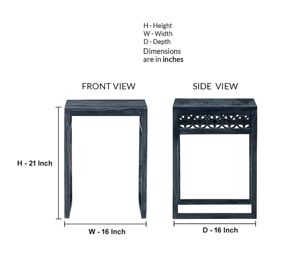 Solid Sheesham Wood Nesting Tables Set of 3