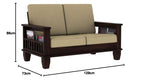Solid Sheesham Wood 2 Seater Sofa