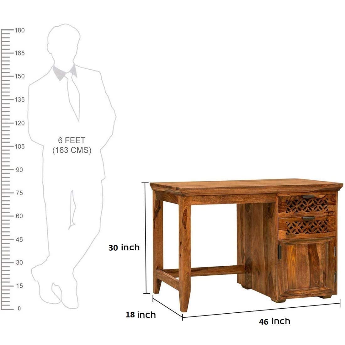 Solid Sheesham Wood Study Table with Chair