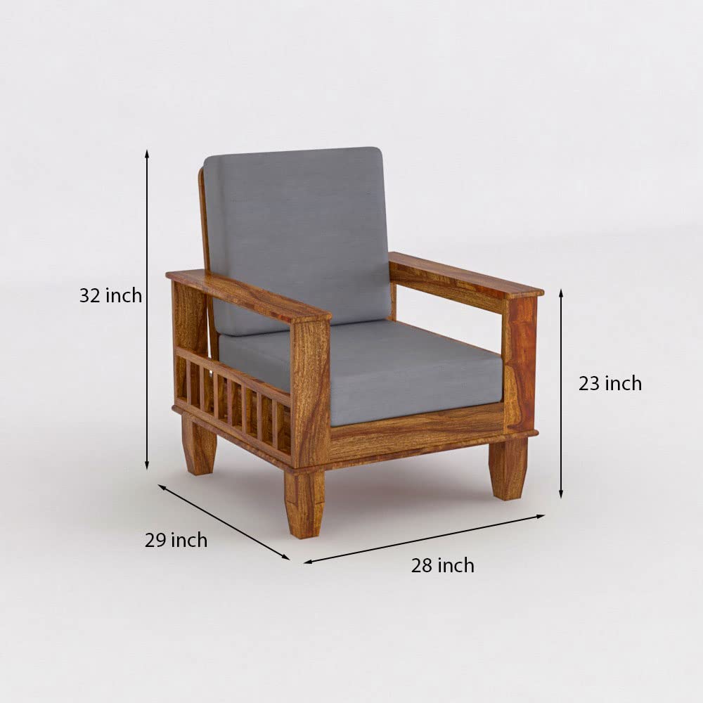 Solid Sheesham Wood Sofa Set (3+2+1 Seater)