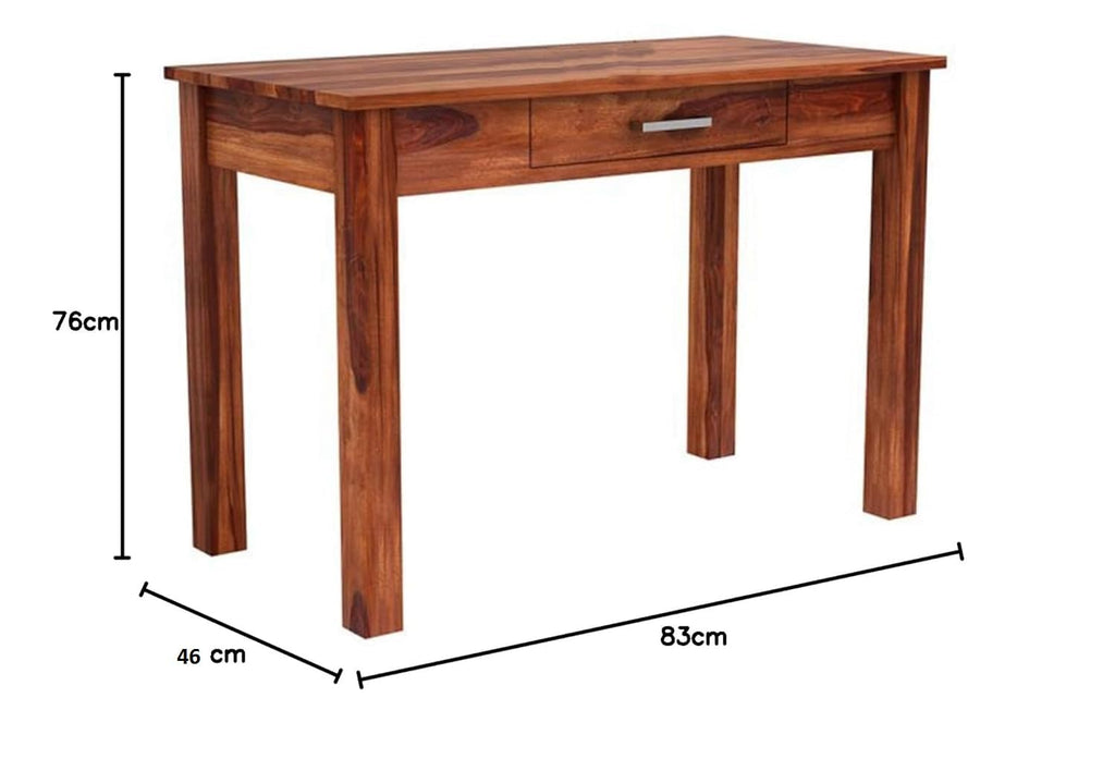 Solid Sheesham Wood Study Table with Drawer