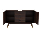 Solid Sheesham Wood Sideboard Cabinet with 3 Drawers & 2 Door Storage