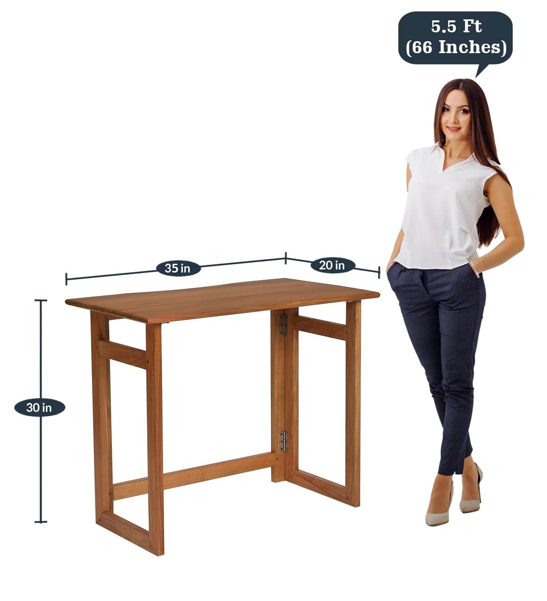 Solid Sheesham Wood Folding Study Table