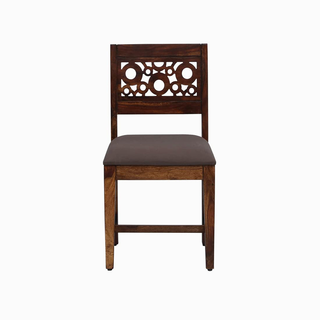 Sheesham Wood 4 Seater Dining Table Set | Carved Back Design Chairs |