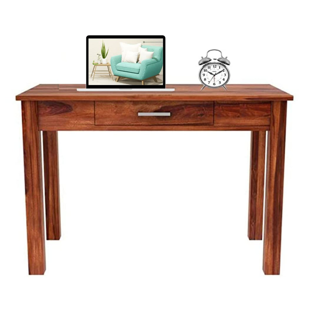Solid Sheesham Wood Study Table with 2 Drawers