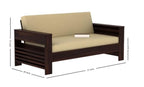 Solid Sheesham Wood 2 Seater Sofa Without Cushions