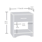 Solid Sheesham Wood Bedside Table with Drawer & Open Shelf