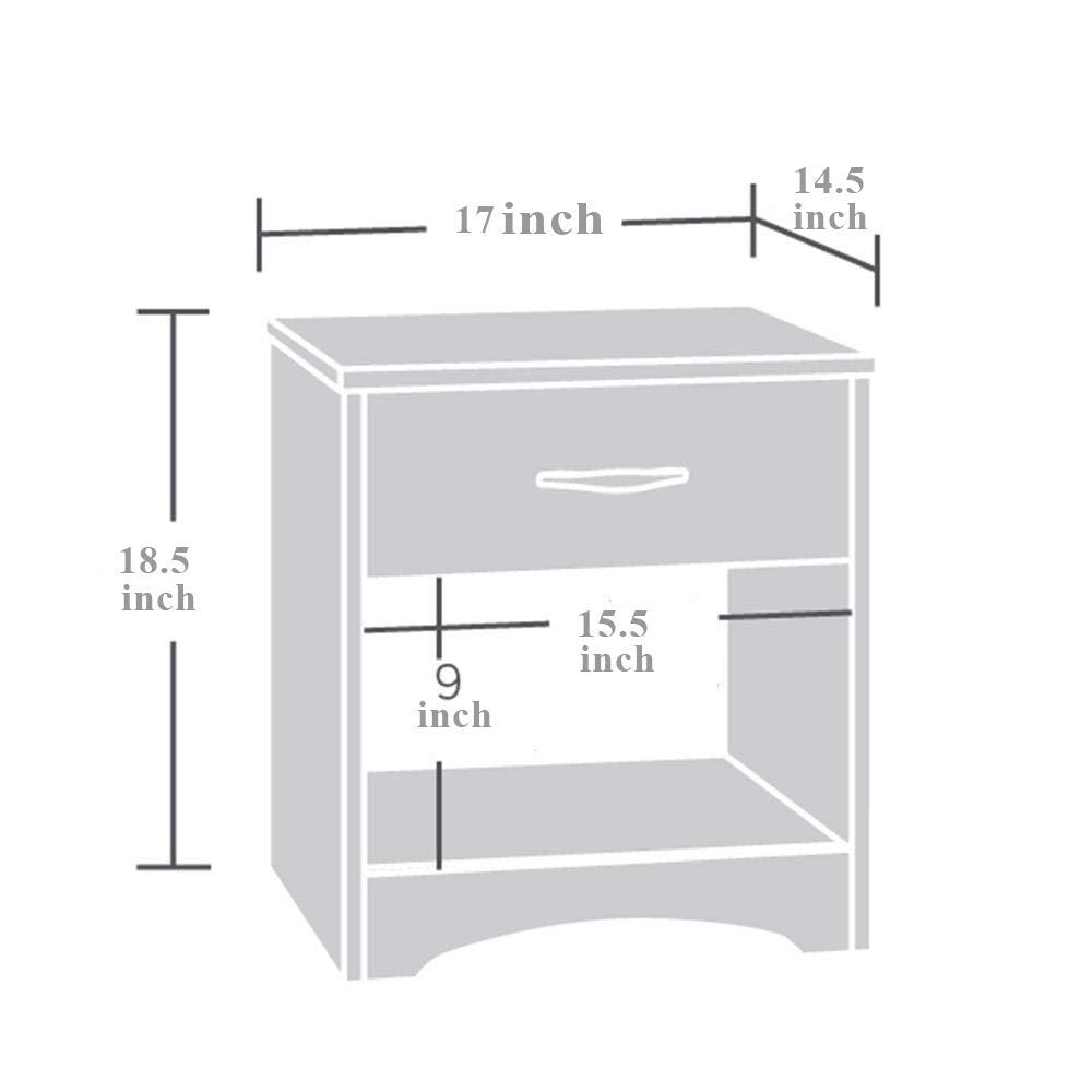 Solid Sheesham Wood Bedside Table with Drawer & Open Shelf