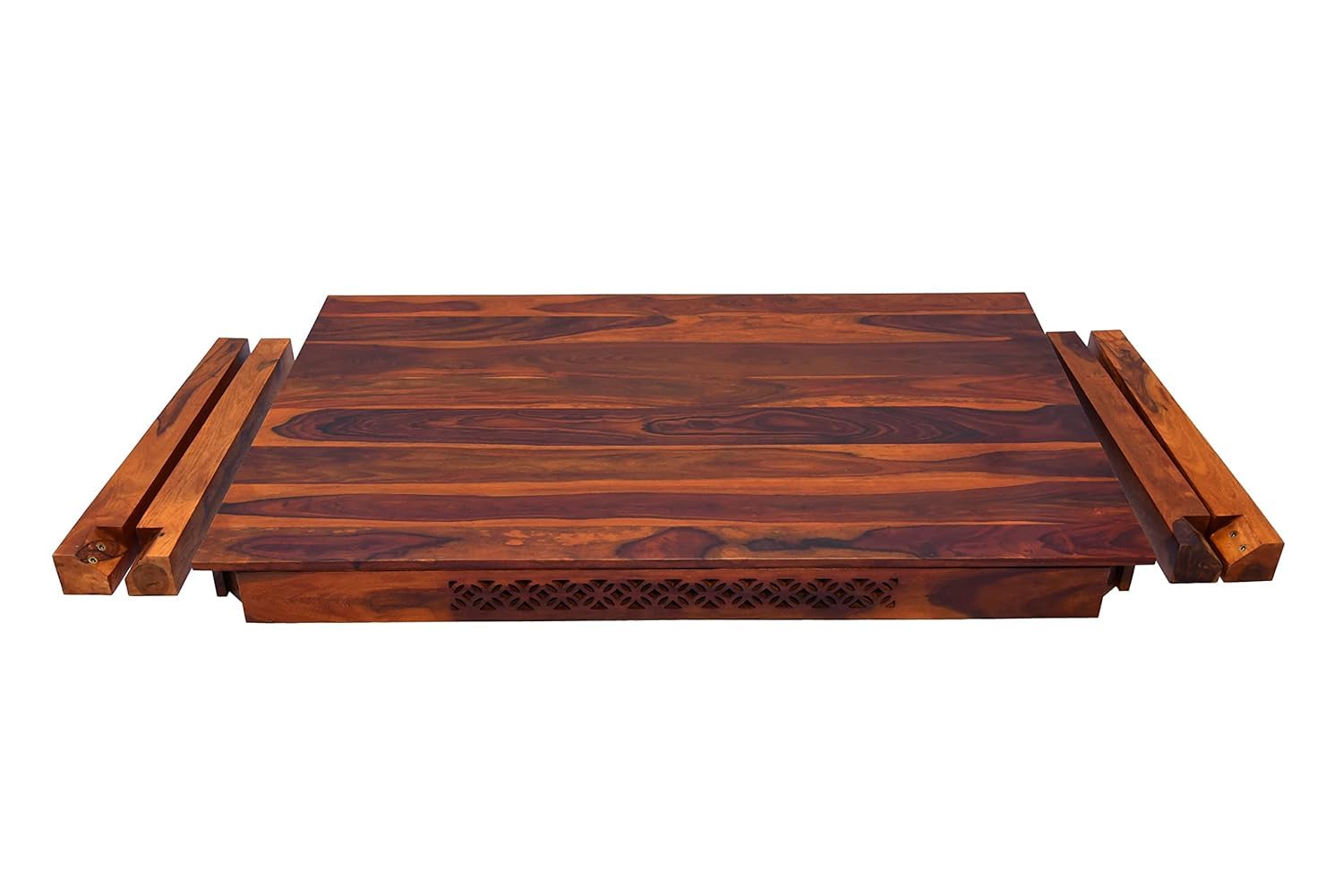 Premium Solid Wood CNC Carved 6 Seater Dining Table Set with Chairs – Honey Finish
