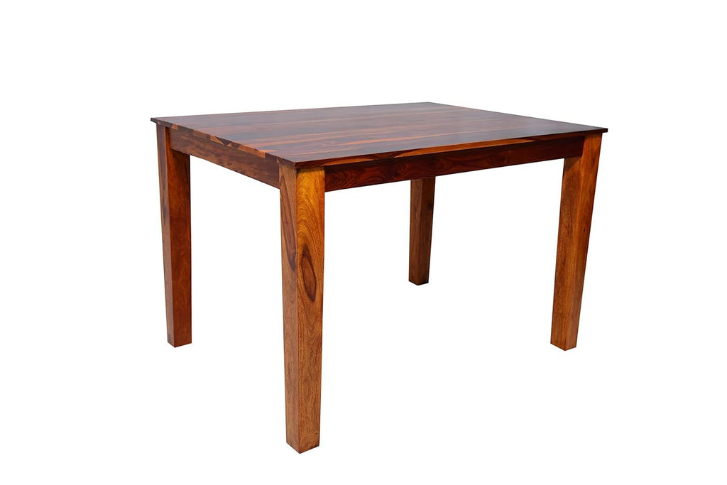Sheesham Wood 4 Seater Dining Table Set | Modern Slat Back Chairs |