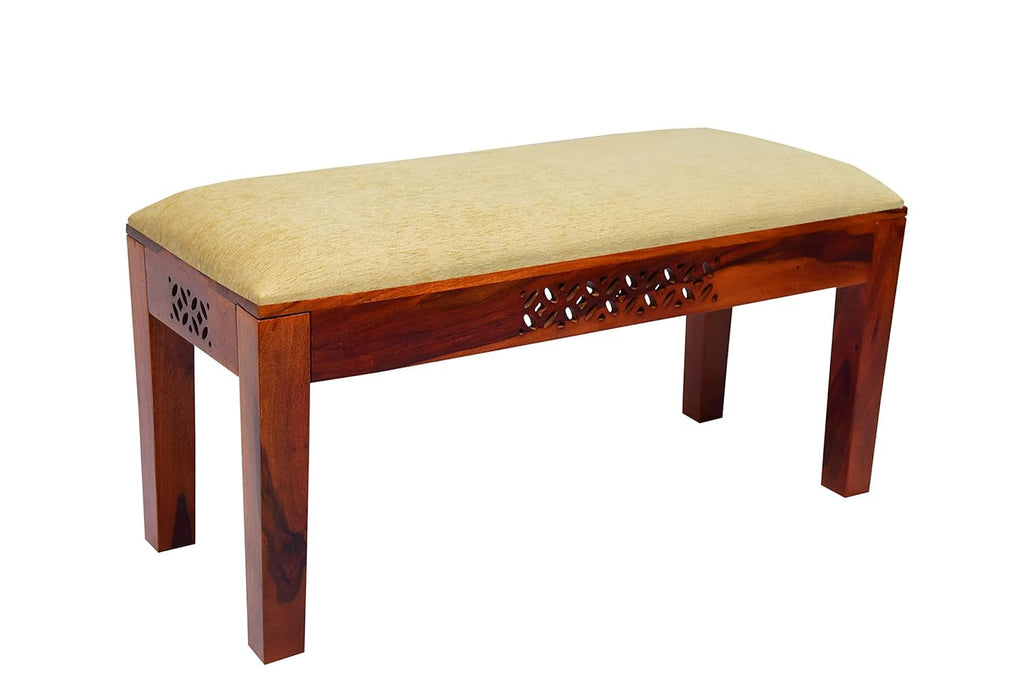 Solid Wood CNC Design 6 Seater Dining Table Set with Bench & Chairs