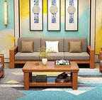 Modern Solid Sheesham Wood Sofa Set (3+2+1 Seater)