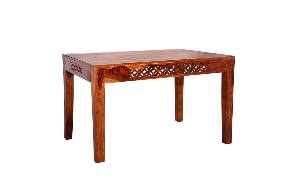 Sheesham Wood 4 Seater Dining Table Set | CNC Carved Design