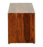 Solid Sheesham Wood Open TV Unit with 3 Storage Compartments