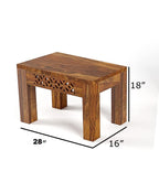 Sheesham Wood 4 Seater Dining Table Set | Carved Panel Design