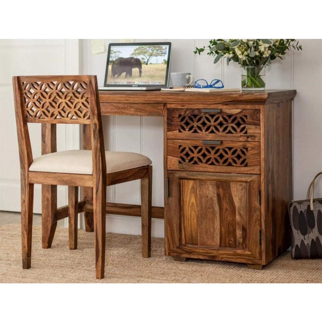 Solid Sheesham Wood Study Table with Chair