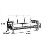Solid Sheesham Wood 5 Seater Sofa Set |