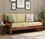 Solid Sheesham Wood 5 Seater Sofa Set | 3+1+1 Wooden Sofa