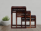 Solid Sheesham Wood Nesting Tables Set of 3