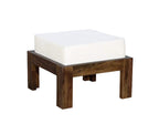 Solid Sheesham Wood Upholstered Stool | Wooden Ottoman