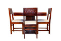 Sheesham Wood 4 Seater Dining Table Set | Center Pedestal Base