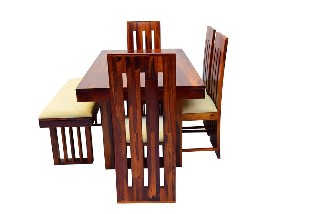 Sheesham Wood 6 Seater Dining Table Set